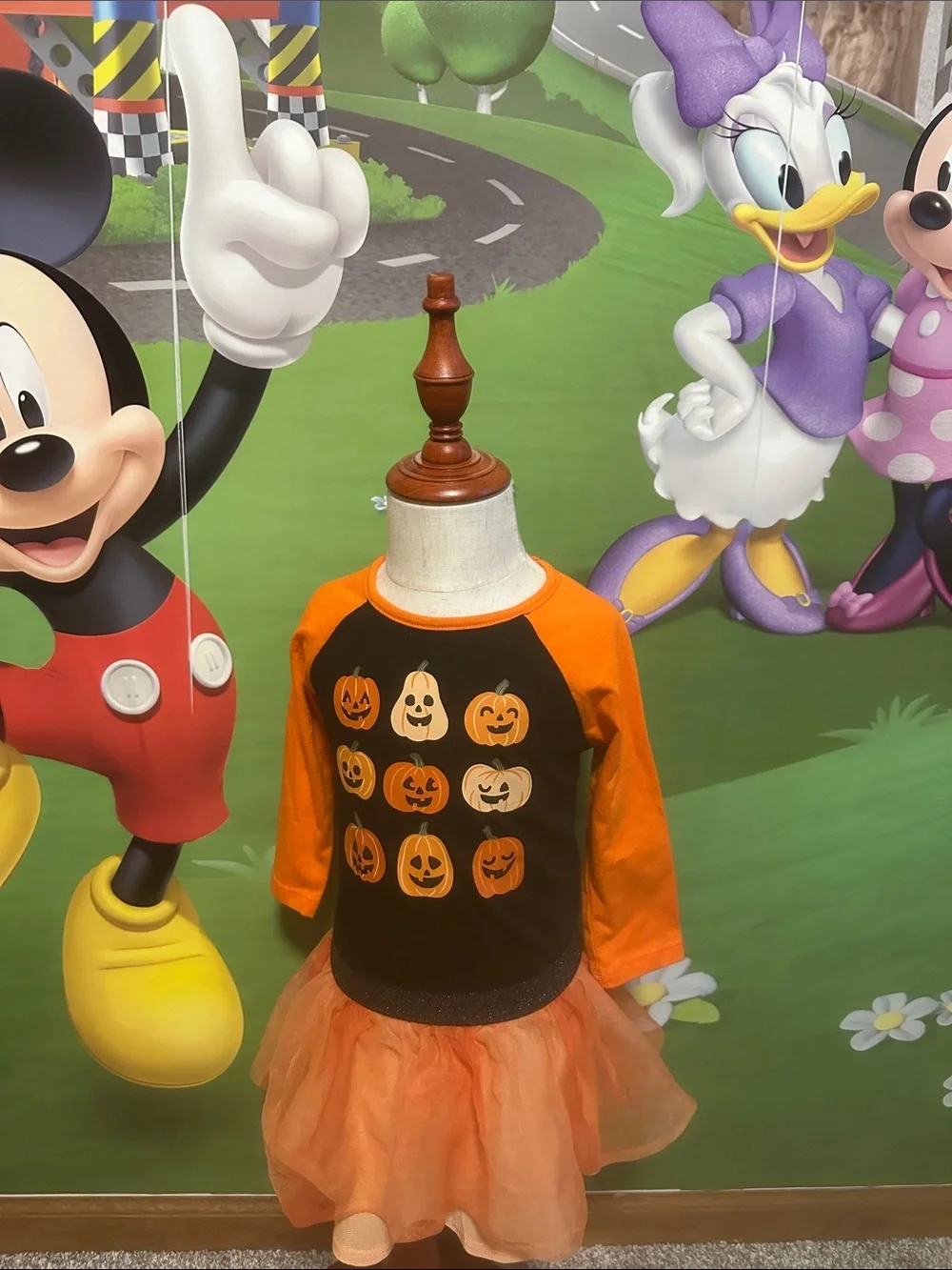Girls' Orange Pumpkin Halloween Costume Dress - Kids